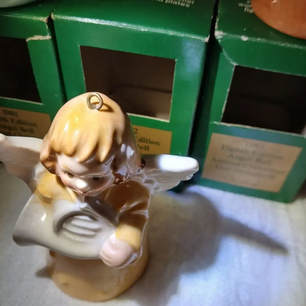Lot Of 12 Vtg Goebel Angel Bell Ornaments  1979-1989 W/Box Plus 1977 No Box